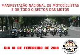Manifestação Nacional de Motociclistas e de todo o sector das Motos - Dia 18 de Fevereiro de 2018