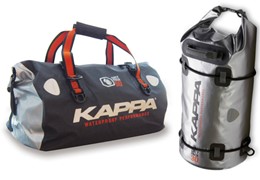 A Kappa disponibiliza uma gama de sacos de carga impermeáveis, para moto