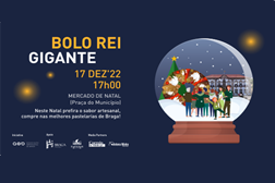 Bolo Rei Gigante no Mercado de Natal de Braga