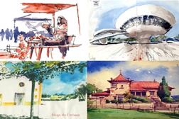 Oficina de ilustração com Urban Sketchers - na Biblioteca Orlando Ribeiro