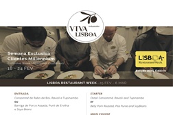 Ementa do Restaurante Viva Lisboa para a Restaurant Week