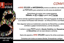 CONVITE - Festa do 8º Aniversário da Wine o'Clock de Matosinhos
