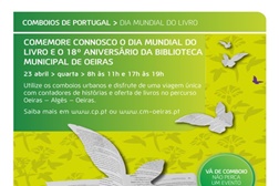 Contadores de histórias nos comboios e oferta de livros nas estações ferroviárias no Dia Mundial do Livro em Oeiras