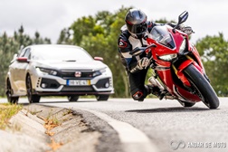 Comparativo Honda CBR1000RR Fireblade / Honda Civic Type R TM18 - Emoções fortes!