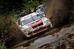 Fernando Teotónio no Rallye de Arganil aos comandos do Mitsubishi EVO VII