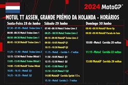 MotoGP, 2024 - TT Motul Assen, Horários