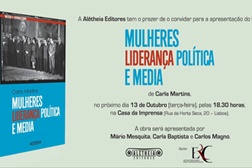 Apresentação do livro "Mulheres Liderança Política e Media" de Carla Martins na Casa da Imprensa