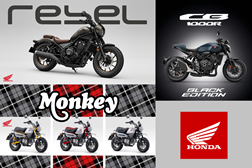 Honda apresenta novas cores para as CB1000R, CMX500 Rebel e Monkey em 2023