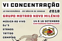 VI CONCENTRAÇÃO 19º ANIVERSÁRIO "GRUPO MOTARD NOVO MILÉNIO" 14,15,16 de SETEMBRO 2018 - CIDADE DE PORTALEGRE