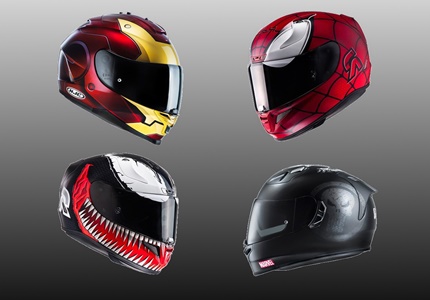 Capacetes de motociclismo HJC Marvel - transforma-te no teu herói favorito
