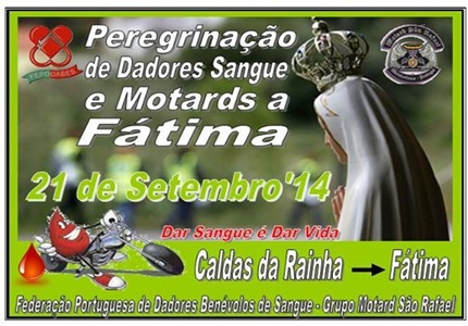 Peregrinação de dadores de sangue e motards ao Santuário de Fátima