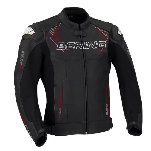 Blusão Cabedal HUNT-R Preto/Branco/Vermelho