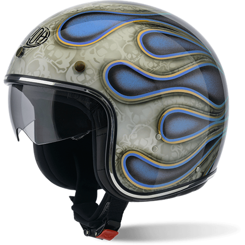 Capacete RIOT FLAME Azul Glitter AIROH