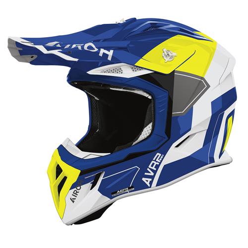 Capacete AIROH AVIATOR ACE 2 SHIELD Azul/Amarelo Gloss