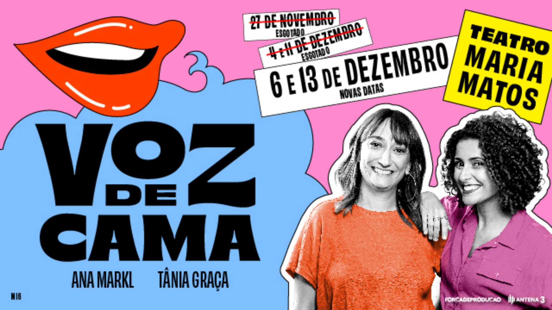 Voz de Cama ao Vivo com Ana Markl e Tânia Graça - Espicaçar cabeças -  Teatro - Cardápio