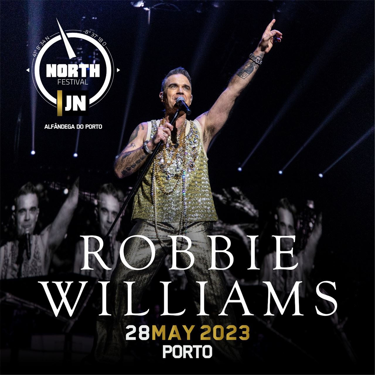 He's The One: Robbie Williams marca fecho do North Festival com atuação de  sorrir e chorar por mais - JPN