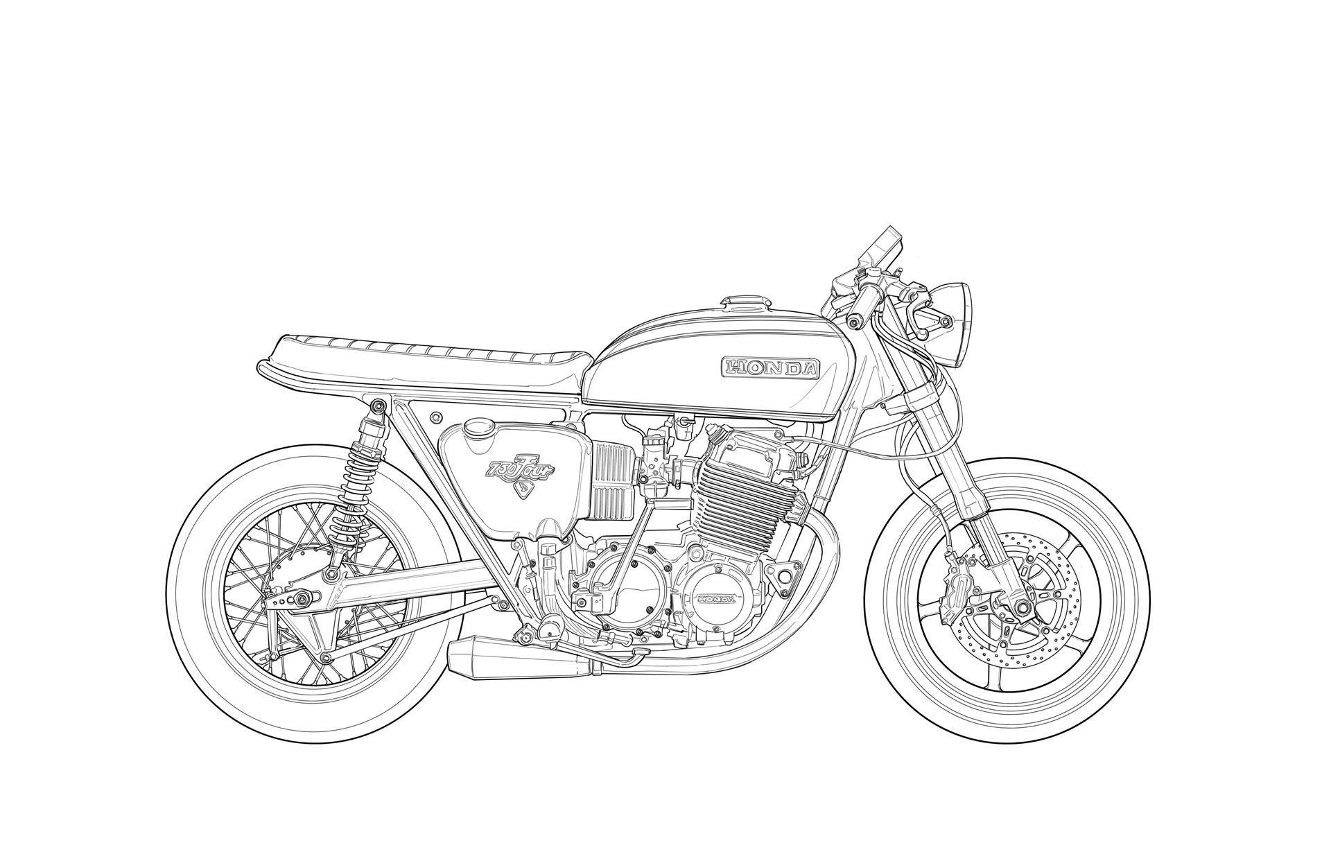 Desenho de Moto para Pintar 4