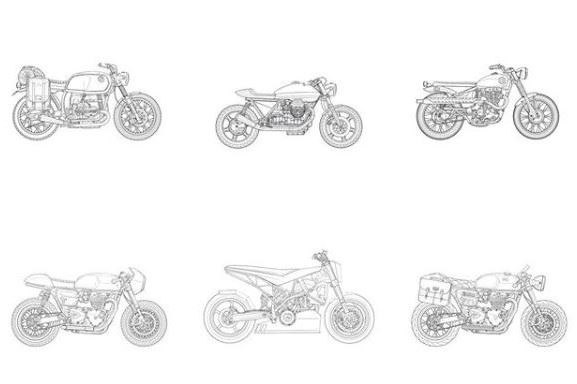 10 Desenhos de Motocicleta para Imprimir e Colorir