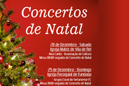 Concertos de Natal regressam às Igrejas Paroquiais de Vila de Rei e Fundada - Nos dias a 28 e 29 de dezembro
