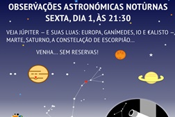 Observar os planetas Júpiter, Marte e Saturno no céu noturno de Coimbra