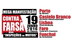 Manifestação dos motociclistas contra o negócio das IPO - Inspecções Periódicas Obrigatórias