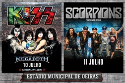 The Legends of Rock em Oeiras com Kiss, Scorpions e Megadeth 