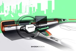 Škoda Epiq elétrico: primeiros esboços de interior e data de estreia mundial - A estreia mundial do SUV compacto crossover 100% elétrico está agendada para o dia 19 de maio
