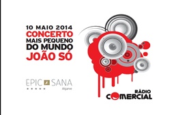 Rádio Comercial e EPIC SANA Algarve Hotel recebem  João Só em concerto intimista - Concerto Mais Pequeno do Mundo da Rádio Comercial a 10 de maio no Algarve