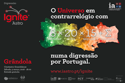 Ignite Astro em Grândola  - Oito cientistas apresentam “O Universo em Contrarrelógio”
