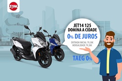 SYM Jet14 125cc com campanha de 0% Juros