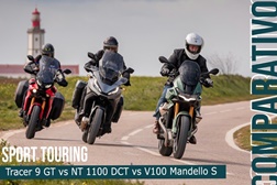 Vídeo - Comparativo Moto Guzzi V 100 Mandello vs. Yamaha Tracer 9 GT vs. Honda NT 1100 - Review - Viajantes