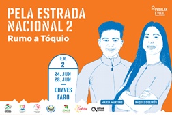 Maria Martins e Raquel Queirós pedalam na EN2 rumo a Tóquio