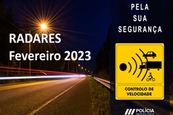 Radares PSP Localizações em Fevereiro 2023 - Por data, distrito e localização