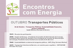 "Transportes Públicos: Sustentabilidade financeira, social e ambiental" dia 24 de Outubro no Barreiro