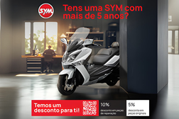 SYM com campanha para modelos com mais de 5 Anos