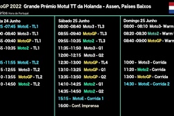 MotoGP, 2022, Holanda - Todos os Horários