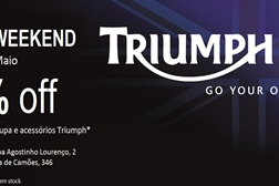 BLUE WEEKEND: Descontos de 30% em equipamentos e acessórios Triumph
