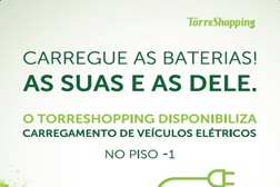 TorreShopping inaugura ponto de carregamento gratuito de veículos elétricos