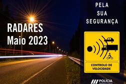 Radares PSP Localizações em Maio 2023 - Por data, distrito e localização