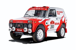 Um Lada Niva de 1984 no Rally Dakar 2022 Clássicos - Lada apoia equipa de corrida privada