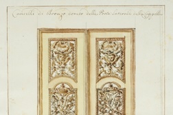 Desenho das folhas das portas da autoria de Silvestro Doria / © Beaux-arts de Paris/ prise de Thierry Ollivier