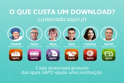 Downloads gratuitos de apps móveis do SAPO dão donativos a instituições sociais em outubro 