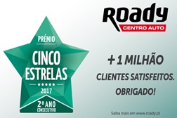 Roady vence Prémio Cinco Estrelas pelo 2º ano consecutivo