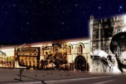 Espetáculo musical com video mapping e criação pirotécnica alusiva ao 25 de abril no Terreiro do Paço