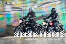 Bonneville T100 versus Interceptor 650 - Separadas à nascença