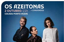 OS AZEITONAS celebram 20 anos de carreira com concerto especial no Coliseu do Porto - No dia 2 de outubro, 21h