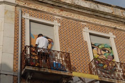 Peixe inspira arte nas ruas de Sesimbra