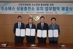 Hyundai instala estação de abastecimento de hidrogénio na Coreia - Abastecer autocarros no aeroporto de Incheon