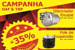 Reta com campanha de descontos em peças DAF e TRP - Até ao final de outubro no Centro de Assistência Técnica do Carregado