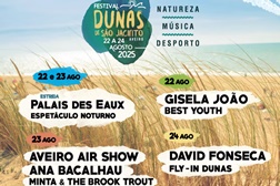 São Jacinto acolhe Festival Dunas com espetáculos nos céus e em terra - Show aéreo e concertos de Gisela João, Ana Bacalhau e David Fonseca 